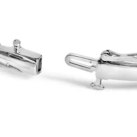 .925 Sterling Silver 3/8 Cttw White and Black Diamond Swirl Bangle Bracelet