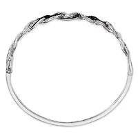 .925 Sterling Silver 3/8 Cttw White and Black Diamond Swirl Bangle Bracelet