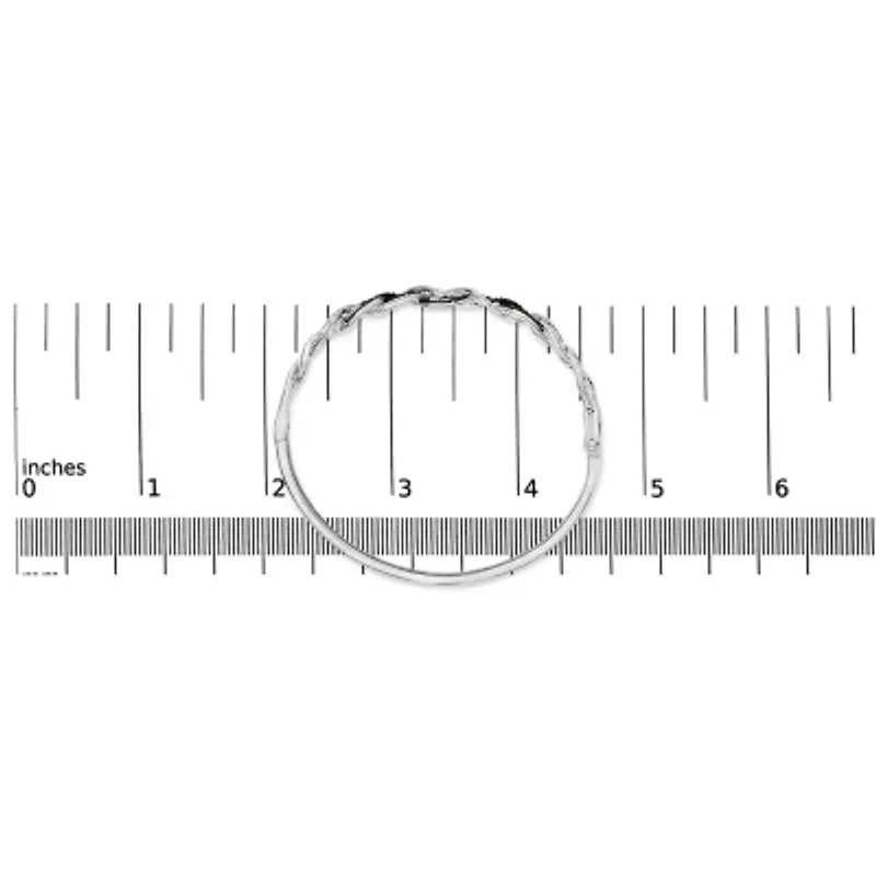 .925 Sterling Silver 3/8 Cttw White and Black Diamond Swirl Bangle Bracelet