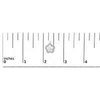 14K White Gold Mother of Pearl and 1/5 Cttw Diamond Halo Star Stud Earrings