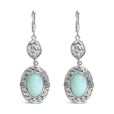 Silver Chalcedony Diamond Accent Drop and Dangle Earring
