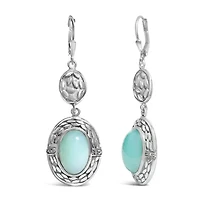 Silver Chalcedony Diamond Accent Drop and Dangle Earring