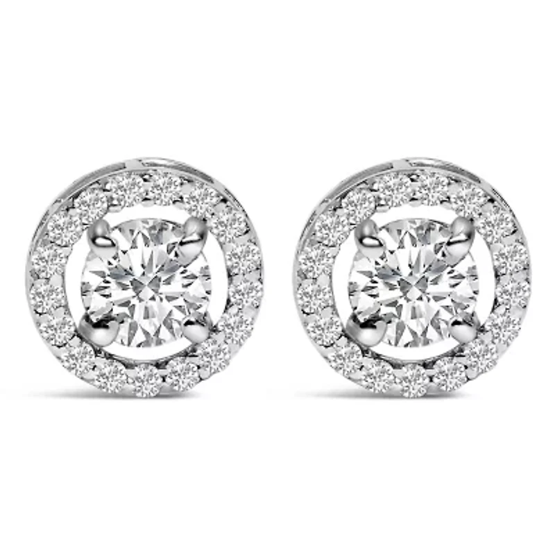 Lab Created Men's 14K White Gold 1 3/4 Cttw Lab Grown Diamond Halo Cufflink