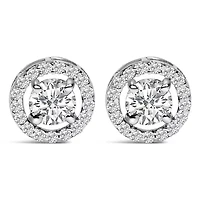 Lab Created Men's 14K White Gold 1 3/4 Cttw Lab Grown Diamond Halo Cufflink