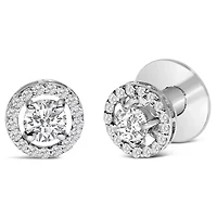 Lab Created Men's 14K White Gold 1 3/4 Cttw Lab Grown Diamond Halo Cufflink