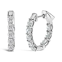 Lab Created 14K White Gold 2 3/4 Cttw Lab Grown Diamond Inside Out Hoop Earrings
