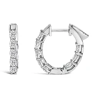 Lab Created 14K White Gold 2 3/4 Cttw Lab Grown Diamond Inside Out Hoop Earrings