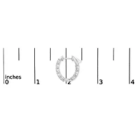 Lab Created 14K White Gold 2 3/4 Cttw Lab Grown Diamond Inside Out Hoop Earrings