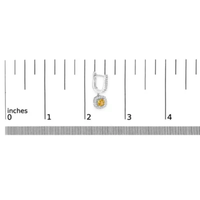 Lab Created 14K White Gold 1 1/5 Cttw Lab Grown Diamond Halo Dangle Earrings