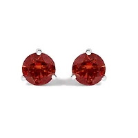 Lab Created 14K White Gold 3/4 Cttw Red Lab-Grown Diamond Stud Earrings