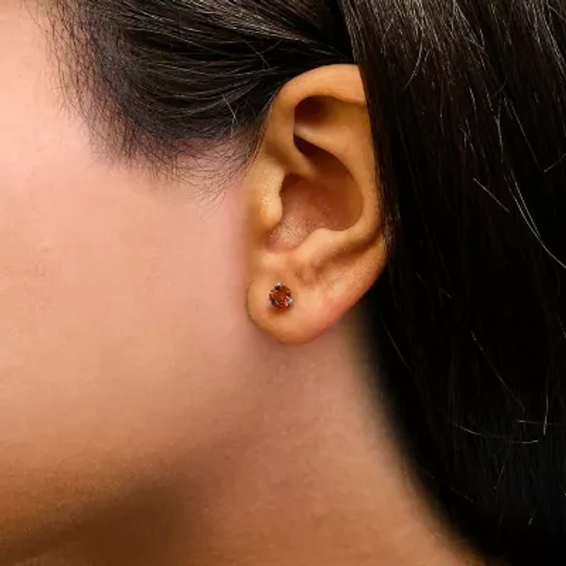 Lab Created 14K White Gold 3/4 Cttw Red Lab-Grown Diamond Stud Earrings