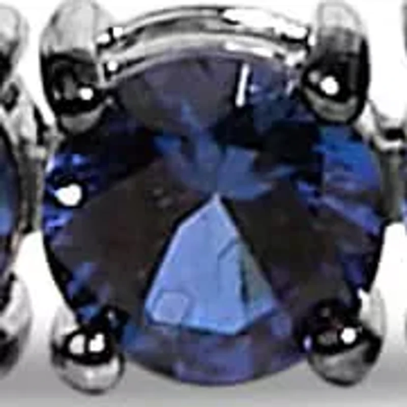 Lab Created Men's .925 Sterling Silver Created Blue Sapphire Tennis Bracelet