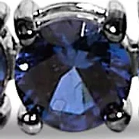 Lab Created Men's .925 Sterling Silver Created Blue Sapphire Tennis Bracelet