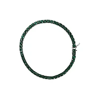 Lab Created Men's .925 Sterling Silver Created Green Emerald Tennis Bracelet
