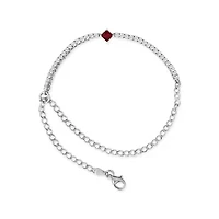 Lab Created Silver Created Ruby and Sapphire Adjustable Tennis Chain Bracelet
