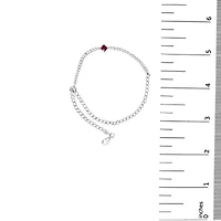 Lab Created Silver Created Ruby and Sapphire Adjustable Tennis Chain Bracelet