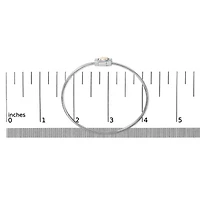 Lab Created Silver 7X7MM Created Opal and White Sapphire Halo Bangle Bracelet