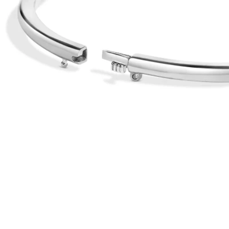 Lab Created Silver 7X7MM Created Red Ruby Solitaire Bangle Bracelet