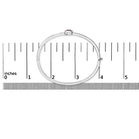 Lab Created Silver 7X7MM Created Red Ruby Solitaire Bangle Bracelet
