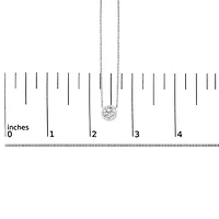 Lab Created Silver 7MM Bezel Set Created White Sapphire Pendant Necklace - 18" Inches