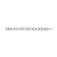 Silver Diamond Accent Open Box Link Bracelet