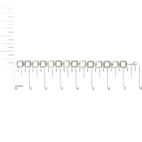 Silver Diamond Accent Open Box Link Bracelet