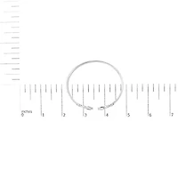 Silver 8X4MM Marquise Purple Amethyst and Diamond Bangle