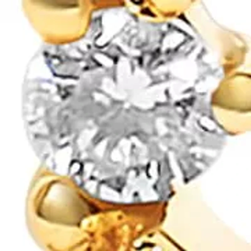 14K Yellow Gold 1/2 Cttw Diamond Zig Zag Drop Earrings