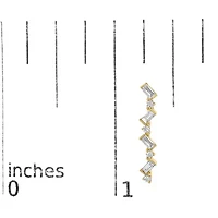 14K Yellow Gold 1/2 Cttw Diamond Zig Zag Drop Earrings