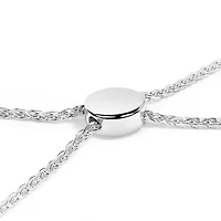 Silver Diamond Accent Heart Infinity Bolo Adjustable Bracelet