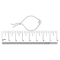 Silver Diamond Accent Heart Infinity Bolo Adjustable Bracelet