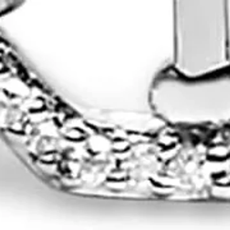 .925 Sterling Silver 1/5 Cttw Diamond Mom Bangle Bracelet