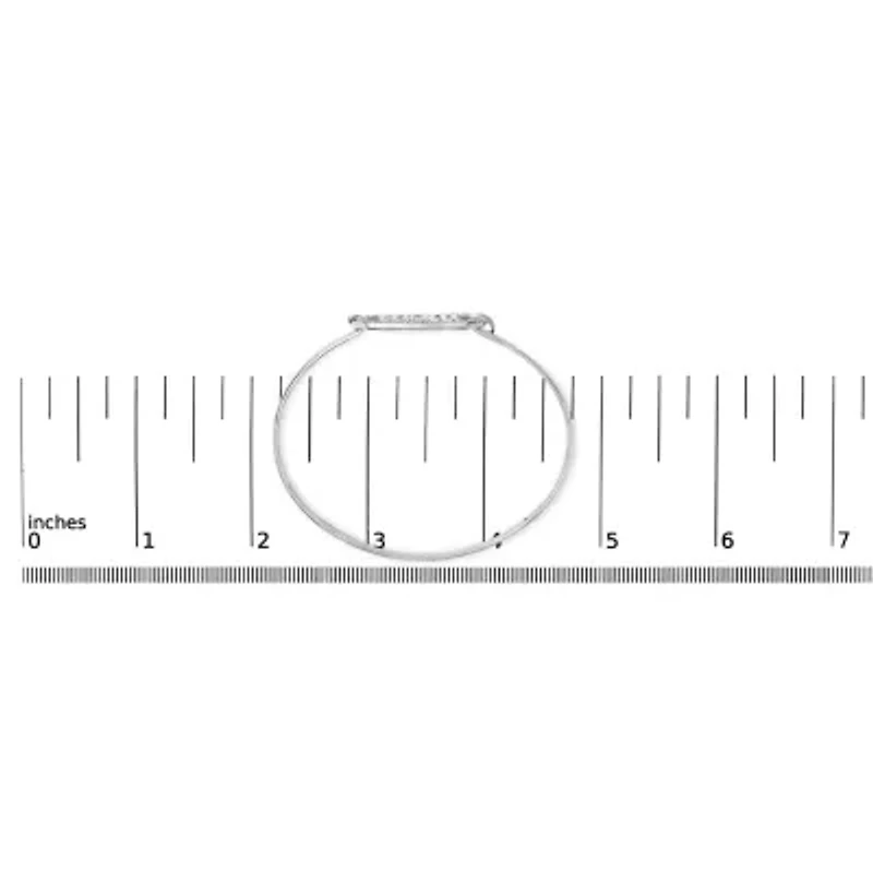 .925 Sterling Silver 1/5 Cttw Diamond Mom Bangle Bracelet