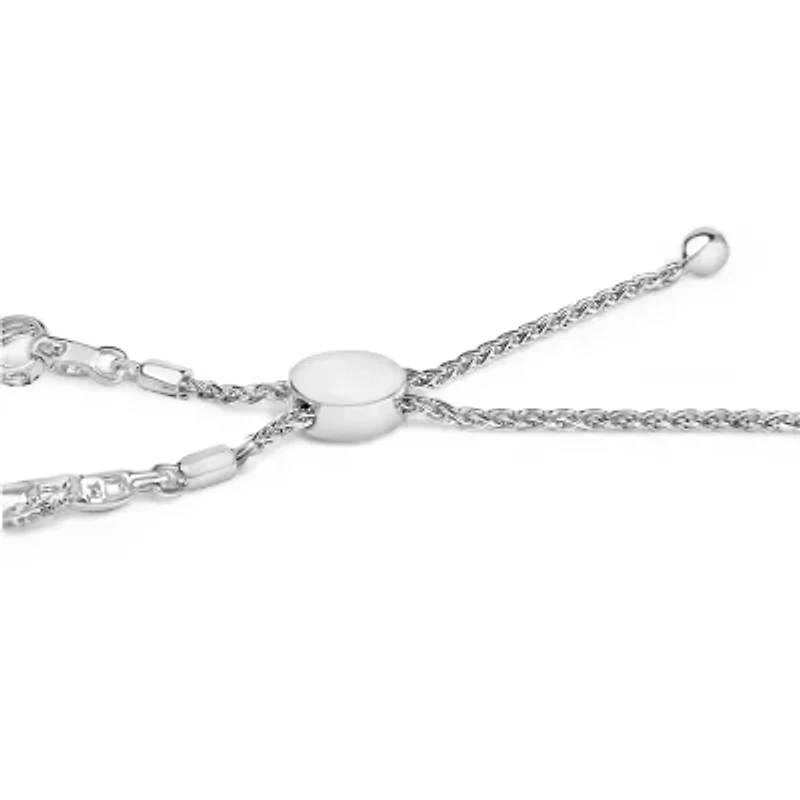 Silver 1/2 Cttw Diamond Infinity Link Bolo Bracelet