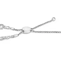 Silver 1/2 Cttw Diamond Infinity Link Bolo Bracelet
