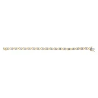 10K Yellow Gold over Silver Diamond Accent Cluster and X Link Bracelet