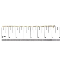 10K Yellow Gold over Silver Diamond Accent Cluster and X Link Bracelet