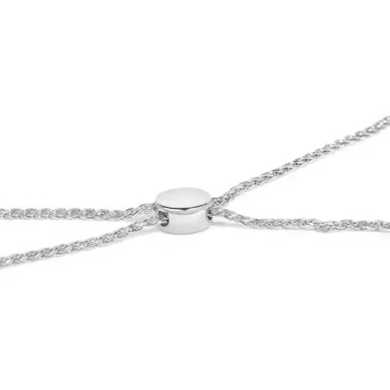 Silver 1.0 Cttw Diamond X Link Bolo Bracelet