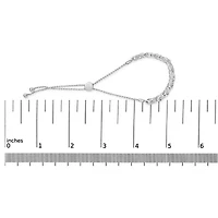 Silver 1.0 Cttw Diamond X Link Bolo Bracelet