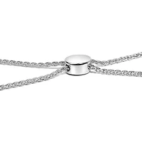 .925 Sterling Silver 1/2 Cttw Diamond Double Wave Bolo Bracelet