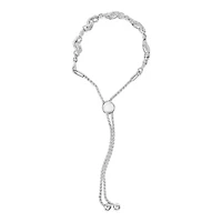 .925 Sterling Silver 1/2 Cttw Diamond Double Wave Bolo Bracelet