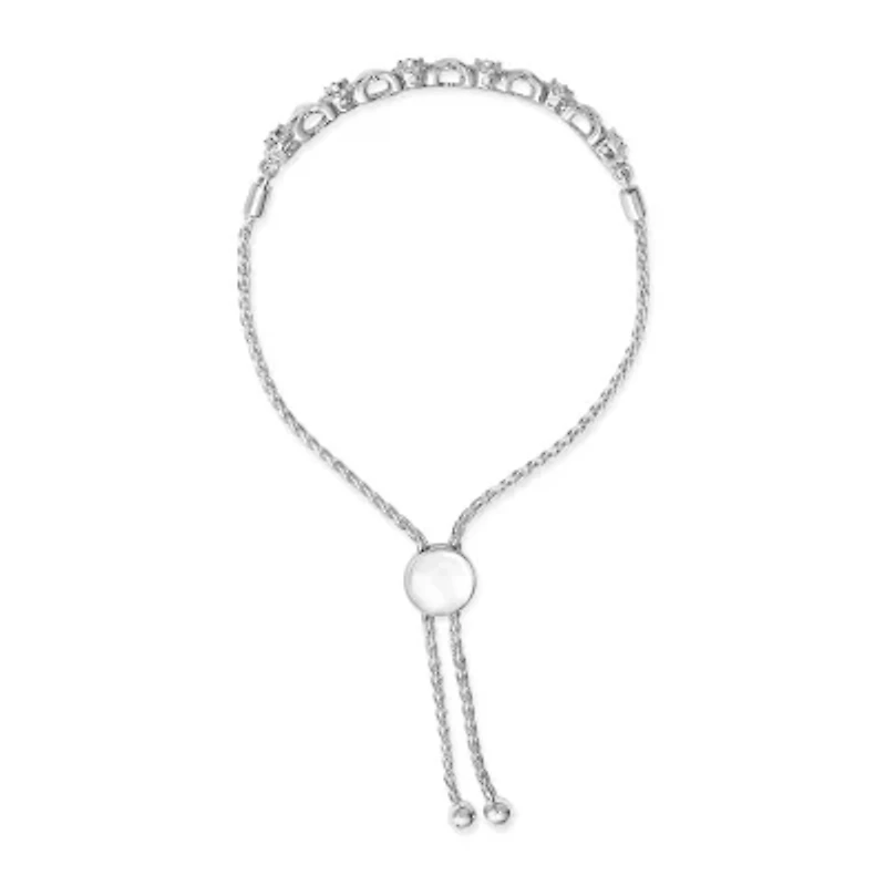 .925 Sterling Silver 1/6 Cttw Diamond X and O Bolo Bracelet