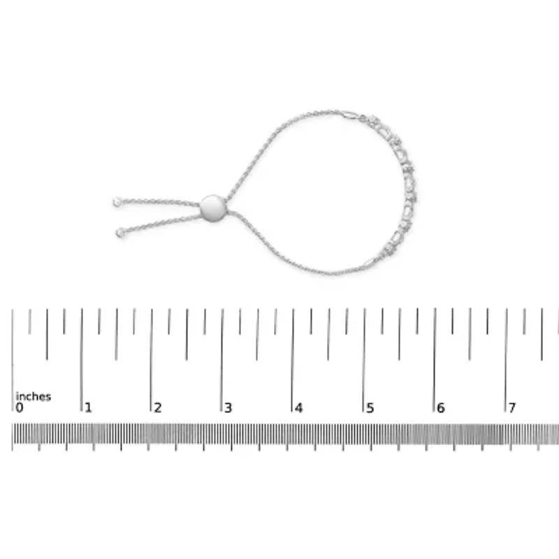 .925 Sterling Silver 1/6 Cttw Diamond X and O Bolo Bracelet