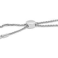 Silver 1/2 Cttw Diamond Weave and Station Bolo Bracelet