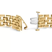 Men's 14K Yellow Gold over Silver 1.0 Cttw Black and White Diamond ID Link Bracelet