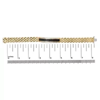 Men's 14K Yellow Gold over Silver 1.0 Cttw Black and White Diamond ID Link Bracelet
