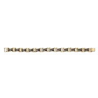 Men's 14K Yellow Gold over Silver 2.0 Cttw Black Diamond Link Bracelet