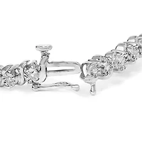 .925 Sterling Silver 1/4 Cttw Diamond Station and S Link Bracelet