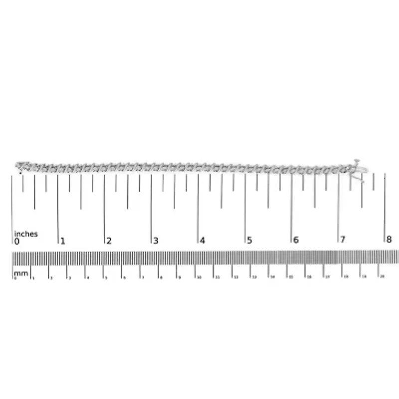 .925 Sterling Silver 1/4 Cttw Diamond Station and S Link Bracelet