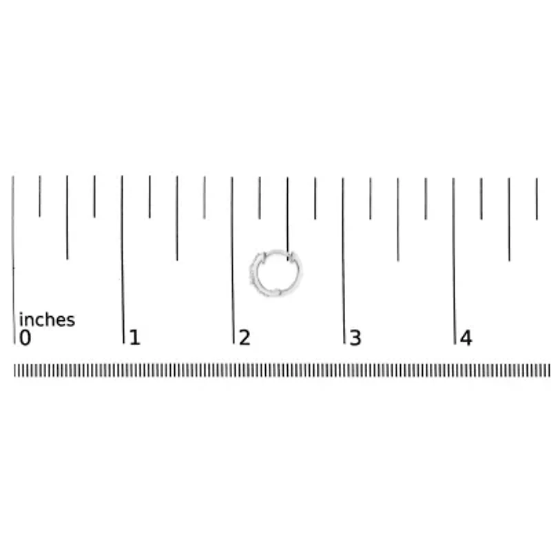 Silver Diamond Accent and Blue Enamel Star Hoop Earrings